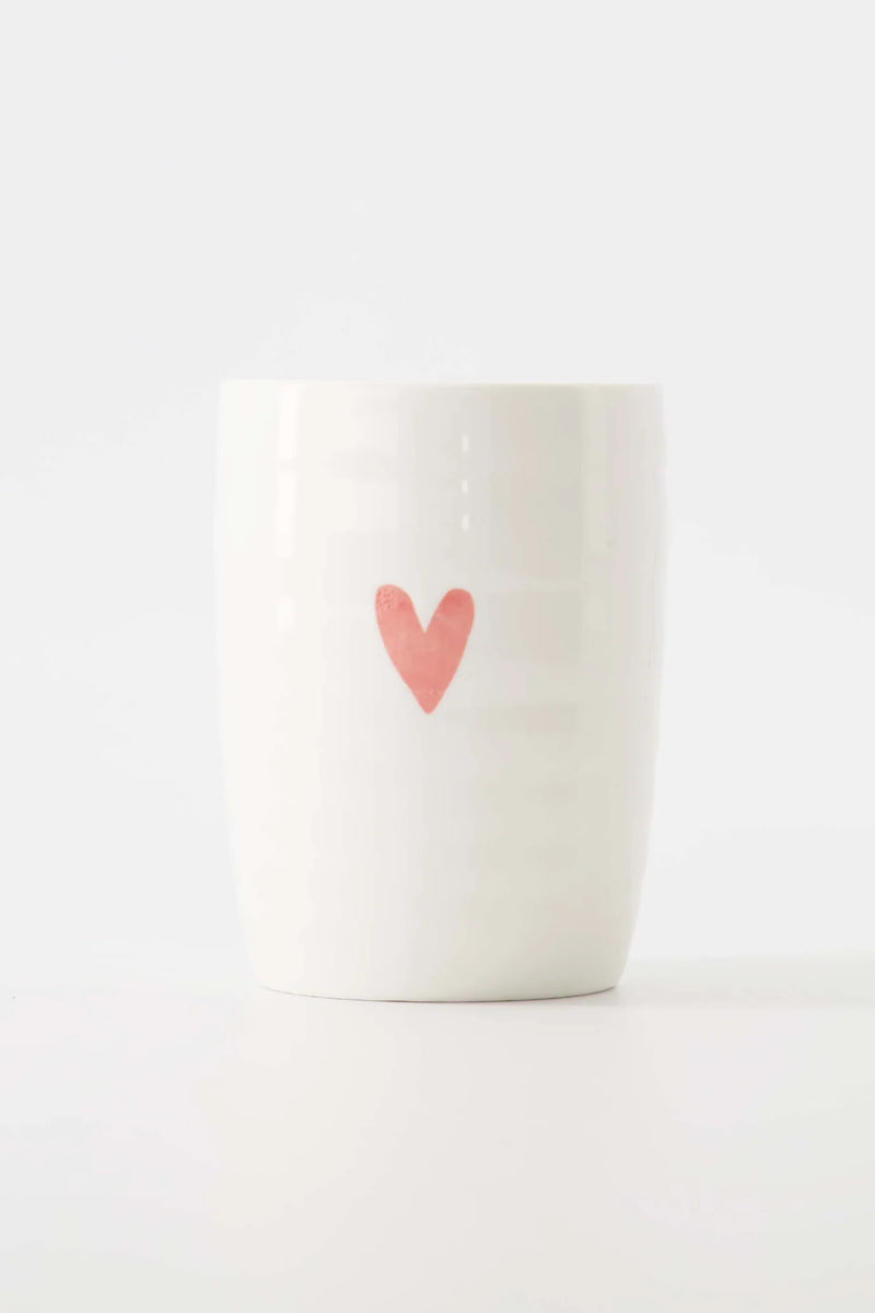 Zusss Koffiemok - Hartje - Wit/ Roze