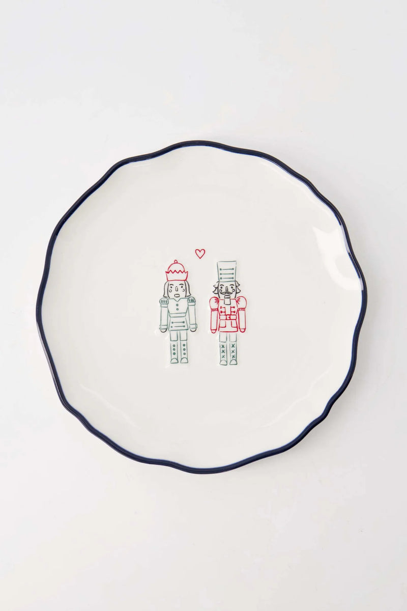 Zusss Serveerschaal Notenkraker Wit/ Donkerblauw