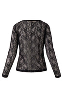 Zusss Kanten top met Boothals Zwart