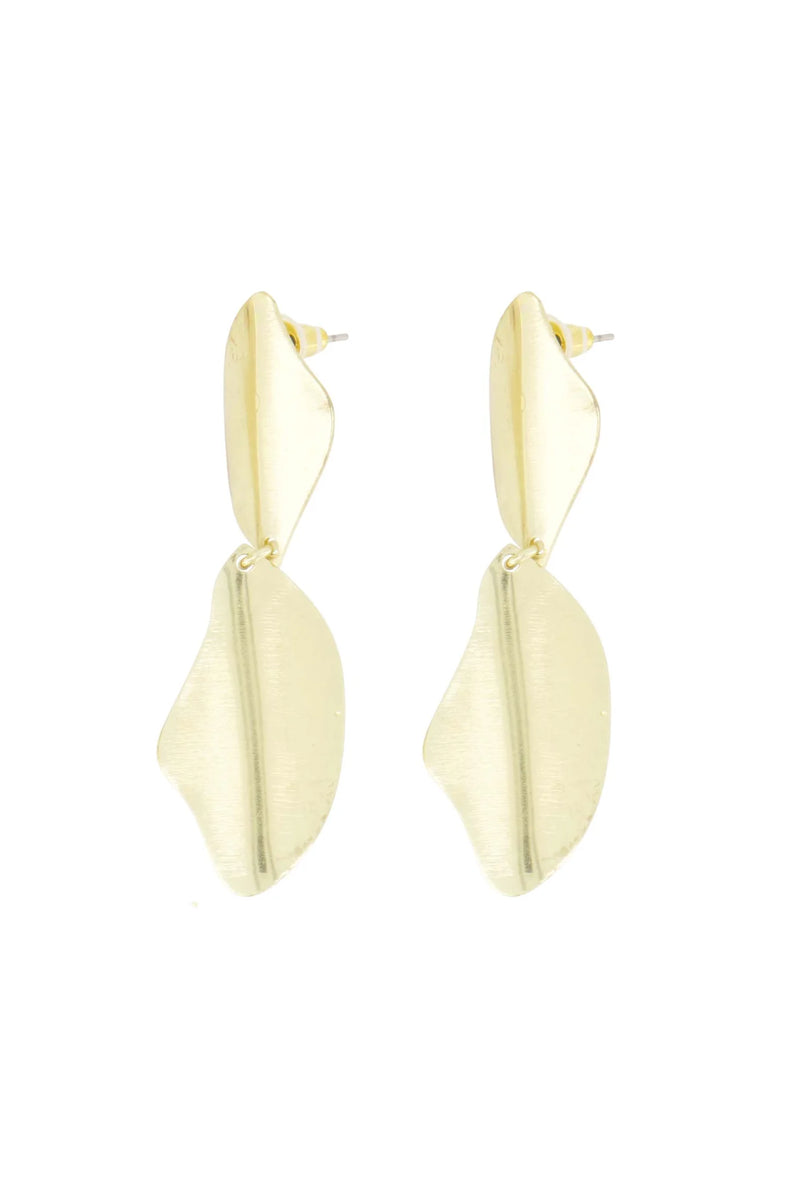 Zusss - Oorbellen met blad vorm - Goud