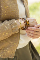 Zusss - Set van 2 resin armbanden - Mid brown