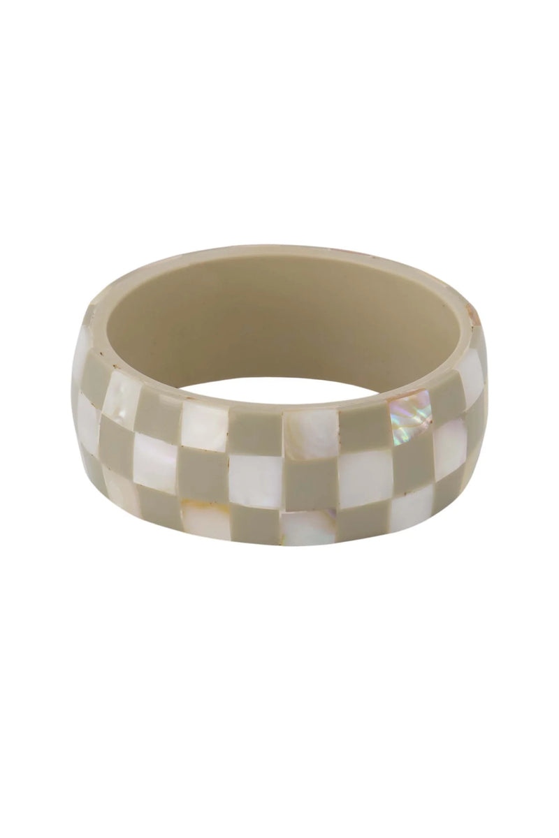 Zusss - Brede blok armband - Off white