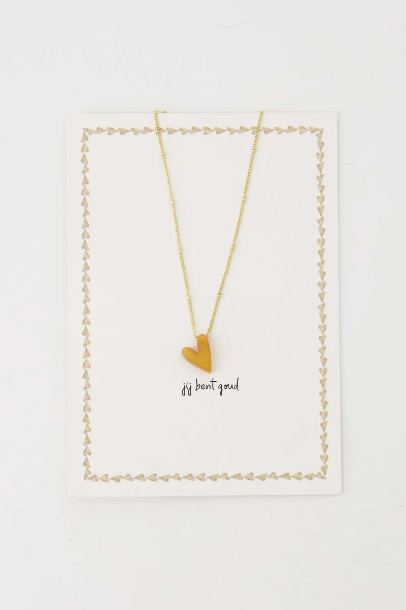 Zusss Ansichtkaart Ketting Hartje - Jij bent goud - Wit/Goud