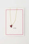 Zusss Ansichtkaart Ketting Hartje - Veel liefs - Wit/Rood