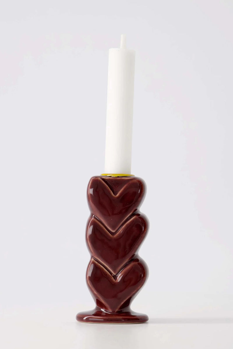 Zusss - Kandelaar Keramiek Hartjes Groot - Rood