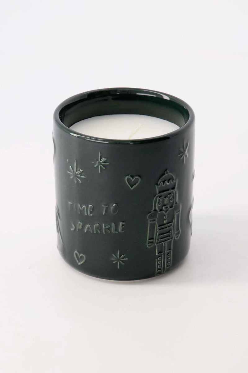 Zusss - Geurkaars Keramiek Time To Sparkle - Donkergroen