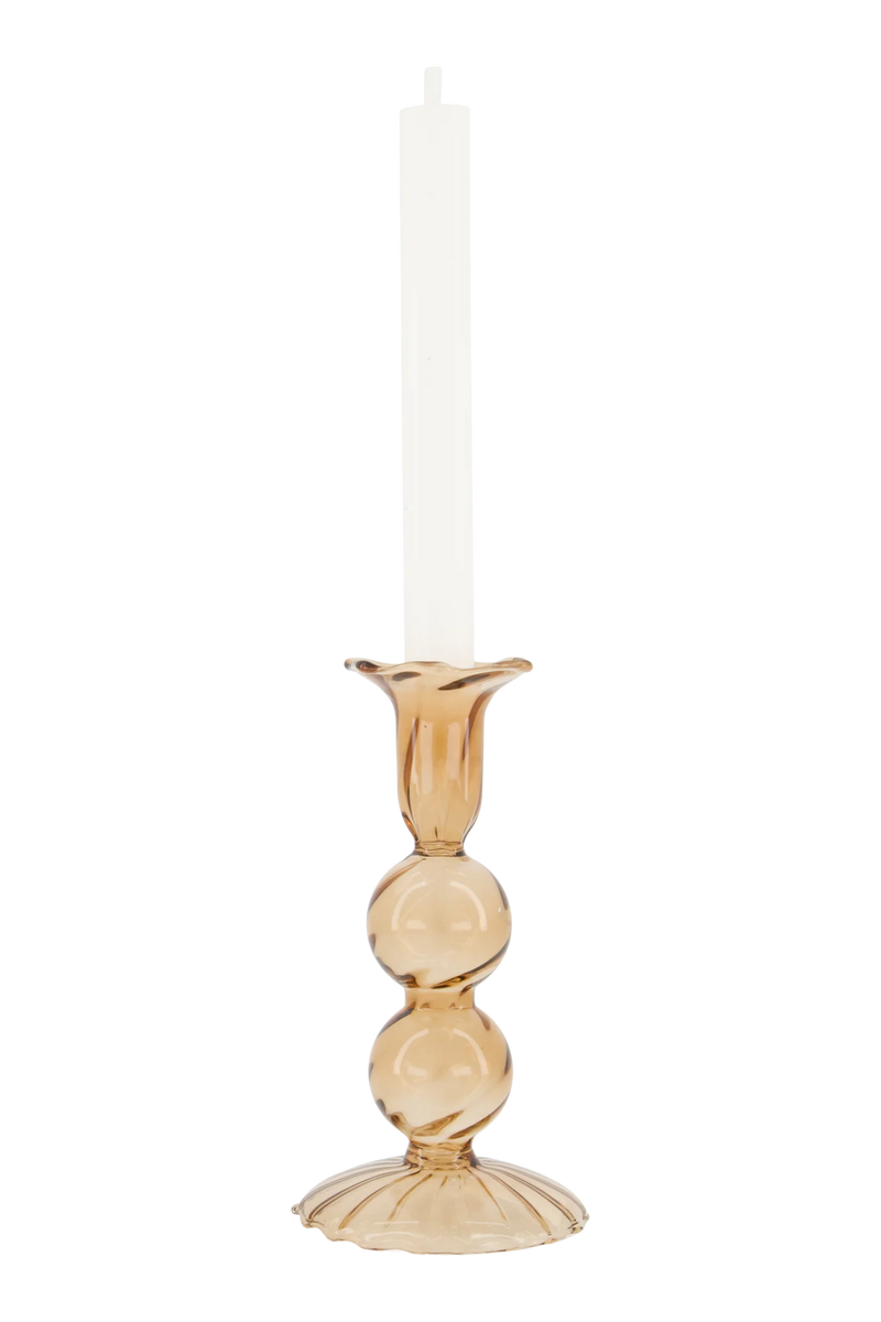 Zusss - Kandelaar Glas Bolling L - bruin