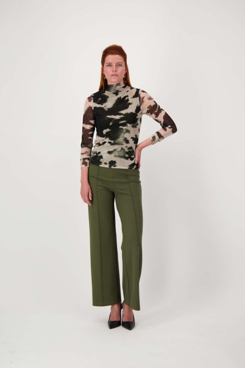 Zusss - Mesh top met vlekkenprint