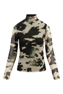 Zusss - Mesh top met vlekkenprint