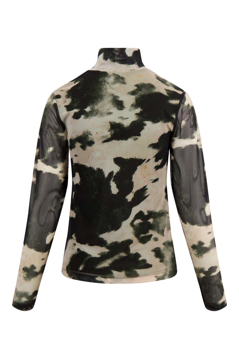 Zusss - Mesh top met vlekkenprint