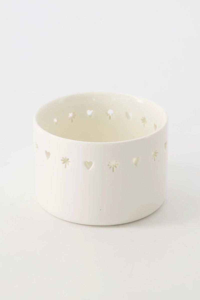 Zusss - Waxinelichthouder Keramiek Hart/Ster - Wit