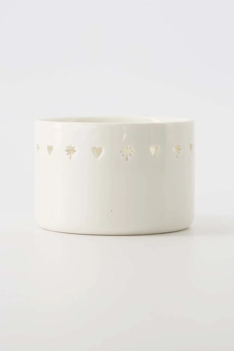 Zusss - Waxinelichthouder Keramiek Hart/Ster - Wit
