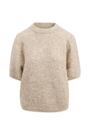 Zusss - Boucle trui met ronde hals - Beige