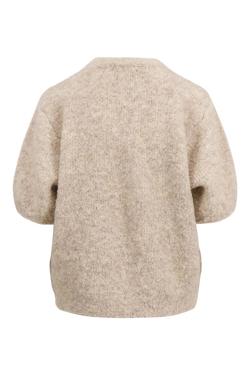 Zusss - Boucle trui met ronde hals - Beige