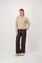 Zusss - Jacquard vest met visgraat structuur - Beige
