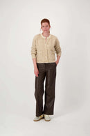 Zusss - Jacquard vest met visgraat structuur - Beige