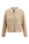 Zusss - Jacquard vest met visgraat structuur - Beige