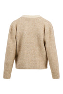 Zusss - Jacquard vest met visgraat structuur - Beige