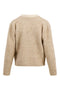 Zusss - Jacquard vest met visgraat structuur - Beige