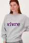 Zusss - Trui met ingebreid detail - Vivre - grijs / mid purple