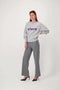 Zusss - Trui met ingebreid detail - Vivre - grijs / mid purple