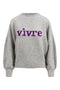 Zusss - Trui met ingebreid detail - Vivre - grijs / mid purple