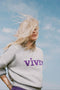 Zusss - Trui met ingebreid detail - Vivre - grijs / mid purple