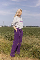 Zusss - Trui met ingebreid detail - Vivre - grijs / mid purple