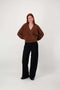 Zusss - Wikkel trui in Fluffy garen - Mid brown