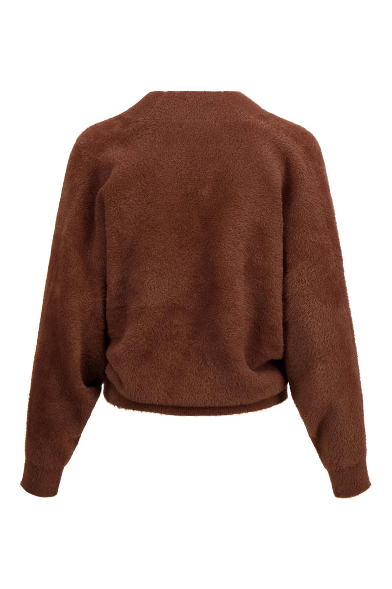 Zusss - Wikkel trui in Fluffy garen - Mid brown