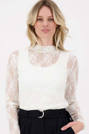 Zusss - Kanten Top Met Col - Off White