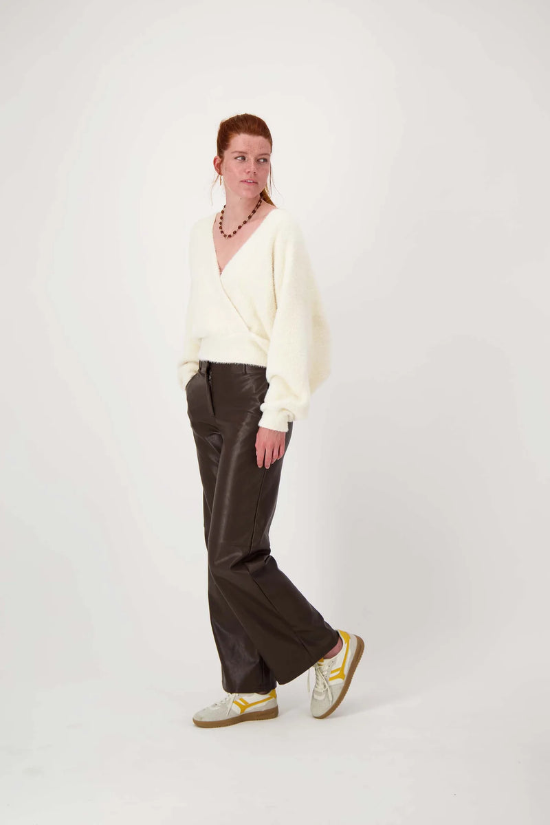 Zusss - Wikkel trui in Fluffy garen - Off White