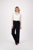 Zusss - Kanten Top Met Col - Off White