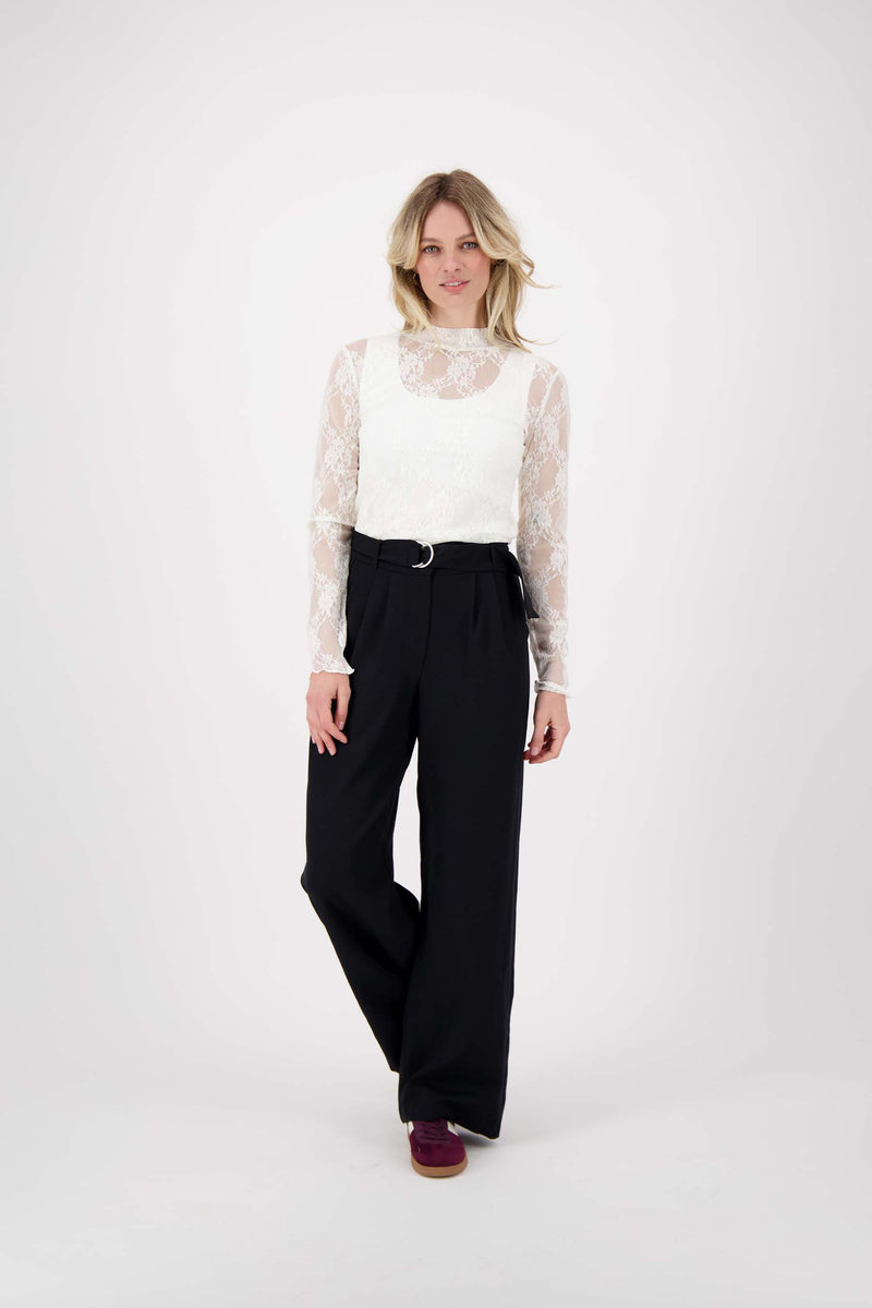 Zusss - Kanten Top Met Col - Off White