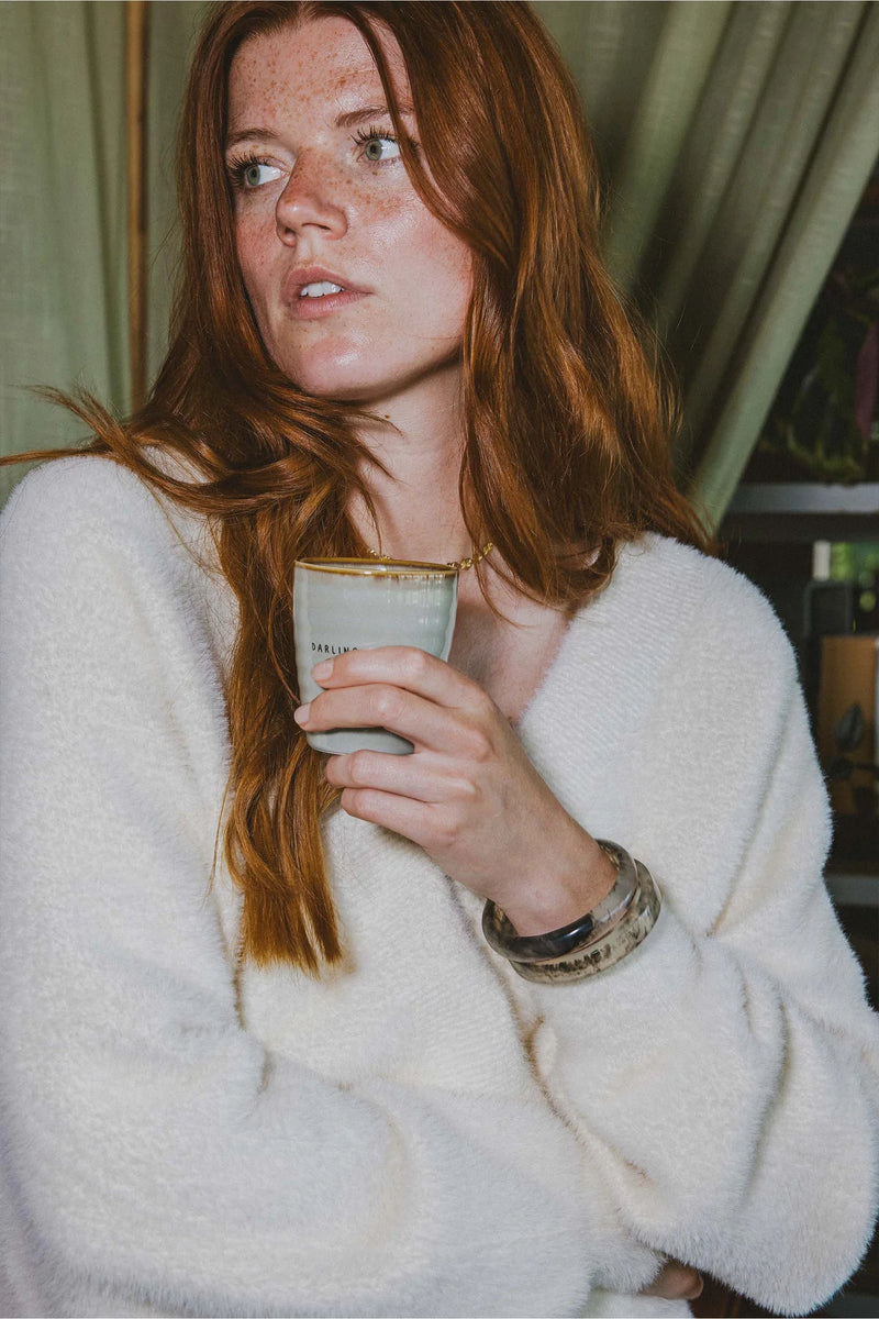 Zusss - Wikkel trui in Fluffy garen - Off White