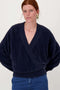 Zusss - Wikkel trui in Fluffy garen - Navy