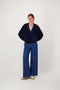 Zusss - Wikkel trui in Fluffy garen - Navy