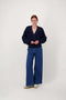 Zusss - Wikkel trui in Fluffy garen - Navy