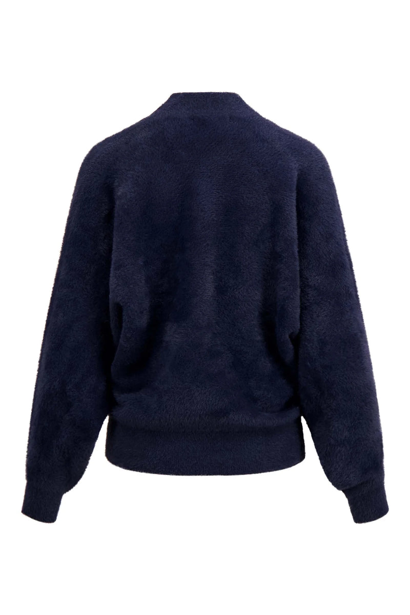 Zusss - Wikkel trui in Fluffy garen - Navy