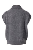 Zusss - Mouwloos Vestje Met Rits Antracietgrijs