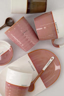 Zusss - Koffiemok Happy - Wit/Burgundy