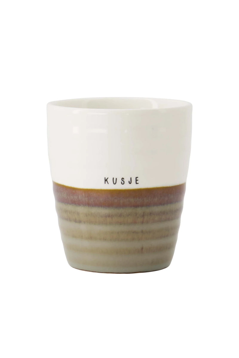 Zusss - Koffiemok Kusje - Grijsblauw/Wit