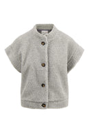 Zusss - Teddy Gilet Kort - Middengrijs