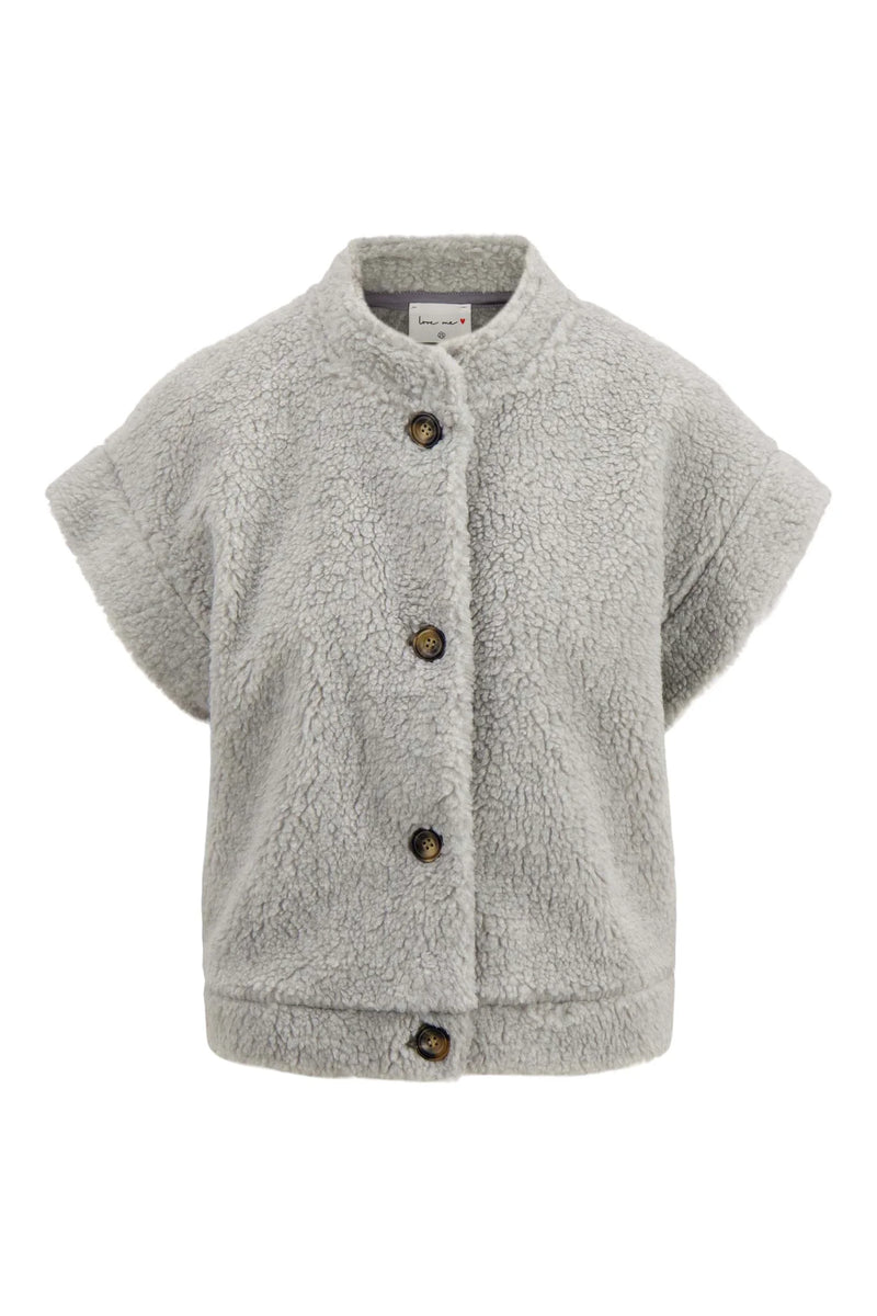 Zusss - Teddy Gilet Kort - Middengrijs
