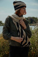 Zusss - Gebreide Sjaal Met Zebra Design - Zwart/Kit