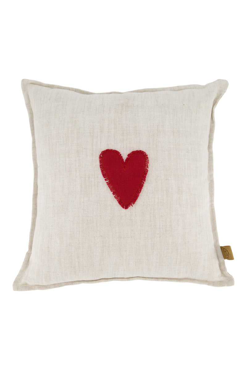 Zusss - Kussen Rood Hartje 35x35cm Peper En Zout