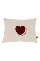 Zusss - Kussen Hartje 35x25cm Off White/Rood