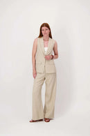 Zusss - Losvallende broek met stretch - Soft Sand