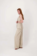 Zusss - Lang gilet met stretch - Soft Sand