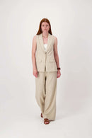 Zusss - Lang gilet met stretch - Soft Sand